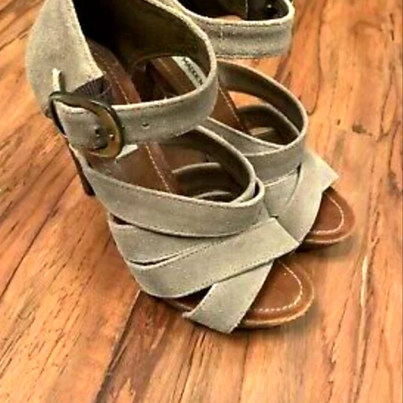 STEVE MADDEN * Leola taupe leather sandals SIZE 7 - Picture 6 of 14